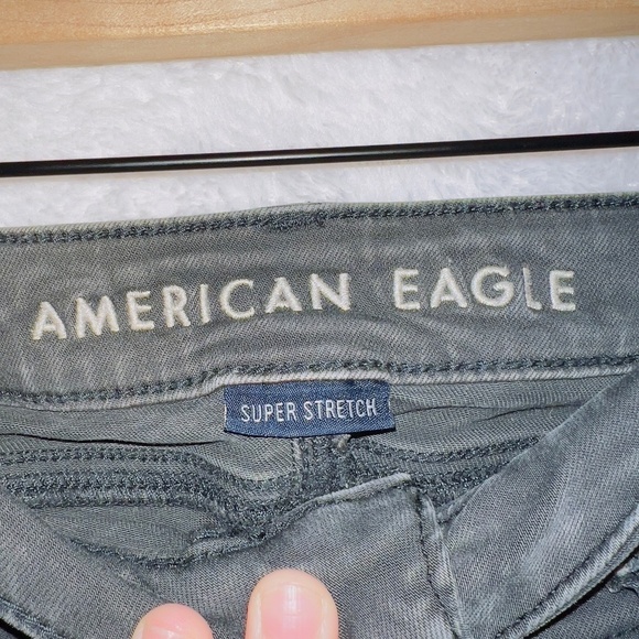 American Eagle AE Gray Wash Super Stretch Super Hi Rise Jegging Jeans 8 Short - Picture 2 of 6